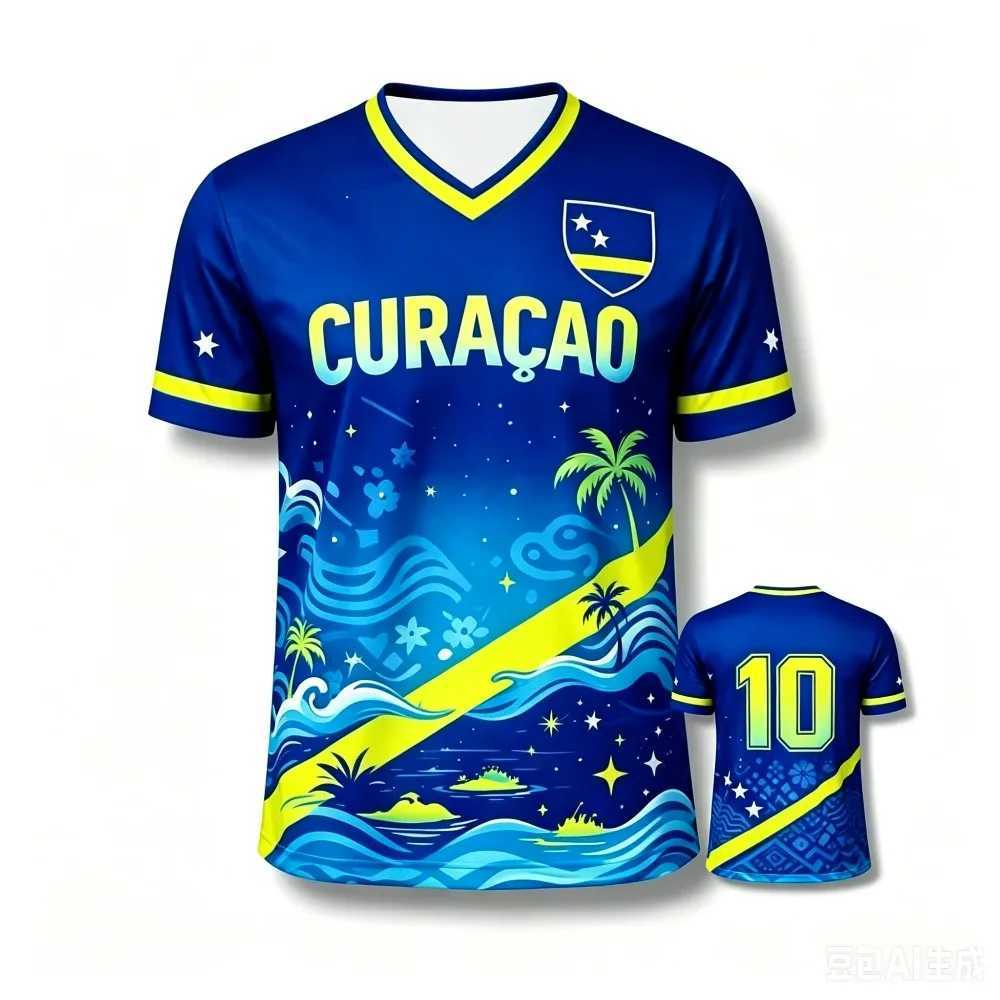 2026 Curacao Tribal Print Football Shirt Jersey Men Women Sport T-shirt National Team Inspired Casual Soccer Tops for Fans C260617 - view 3