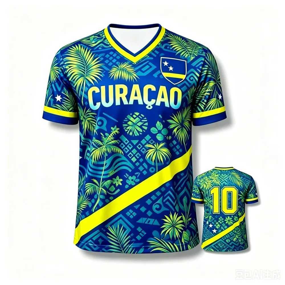 2026 Curacao Tribal Print Football Shirt Jersey Men Women Sport T-shirt National Team Inspired Casual Soccer Tops for Fans C260617 - view 4