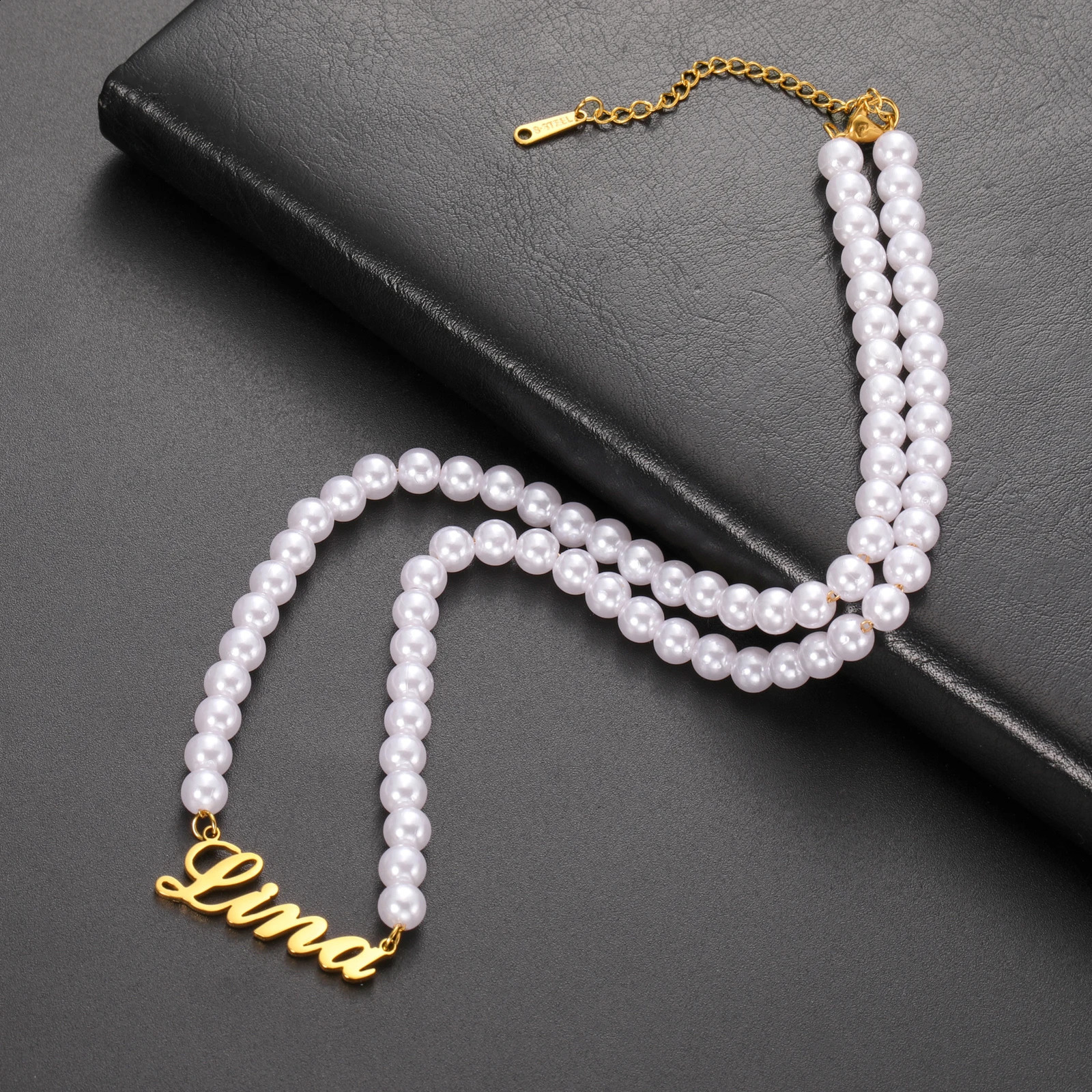Sipuris Pearl Custom Name Necklaces Stainless Steel Personalized Golden Choker For Women Jewelry Weddings Gifts 260613