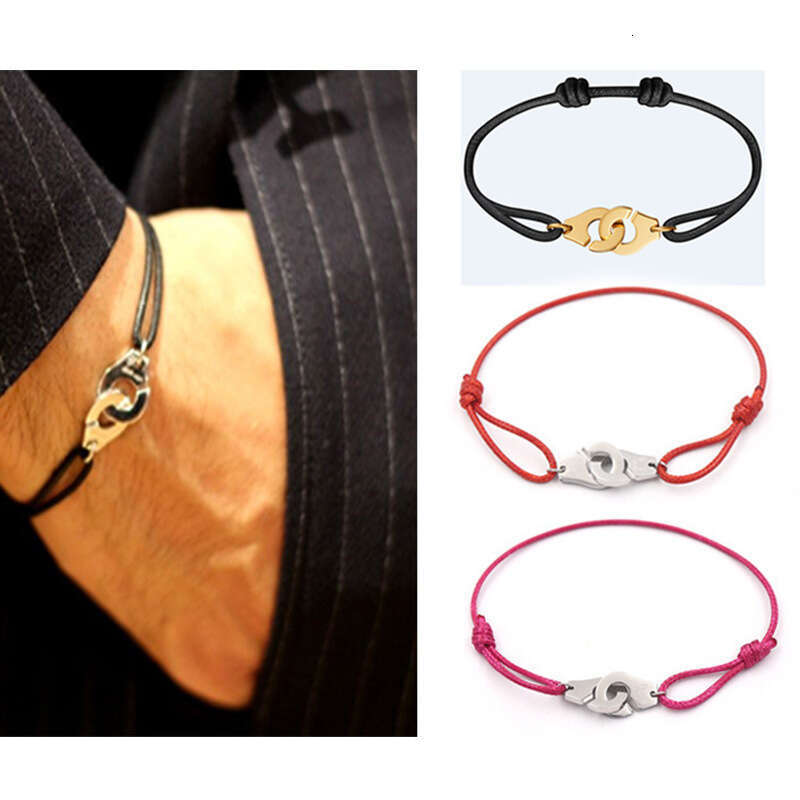 Bracciale Con Manette In Corda Di Cera Colorata Unisex Regolabile Elasticizzato…