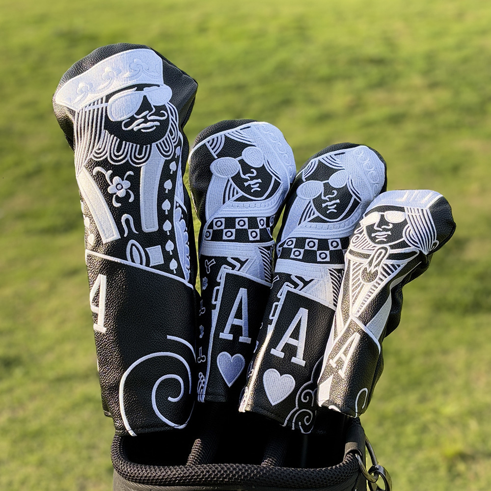 Kings and queens and knights Golf Club Wood Headcovers Driver Fairway Woods Hybrid Cover Pographing in kind fast delivery 250918