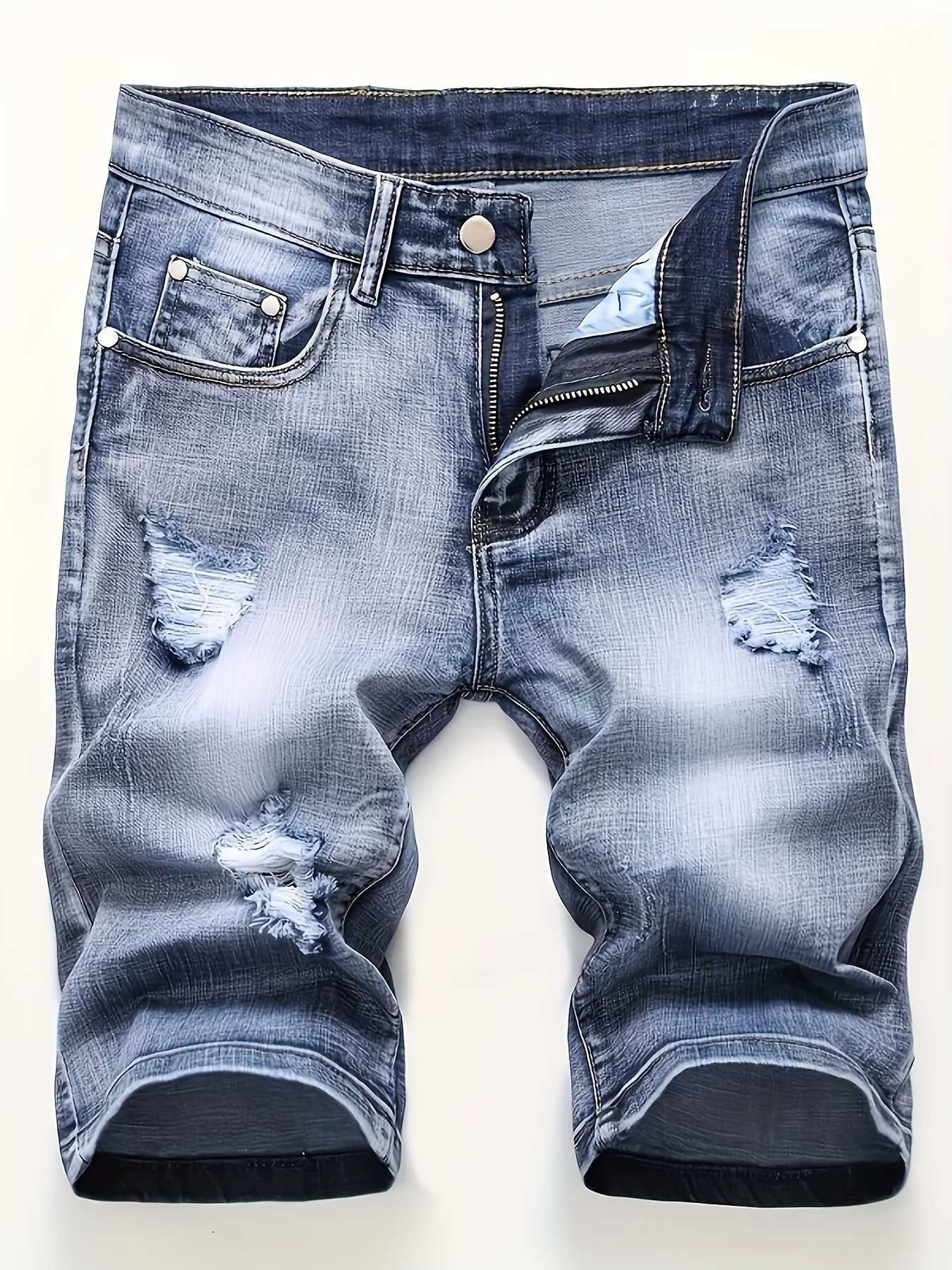 New Summer Mens Italian Street Denim Jeans Mens Light Blue Straight Denim Shorts Fashion Casual Jeans X260526