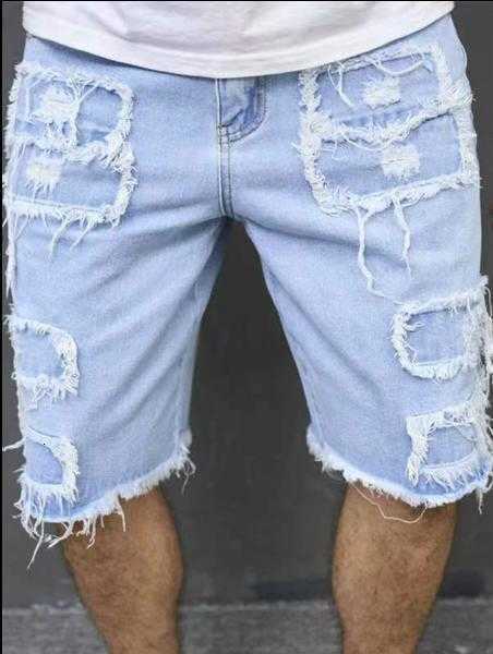 New Summer Mens Italian Street Denim Jeans Mens Light Blue Straight Denim Shorts Fashion Casual Jeans X260526