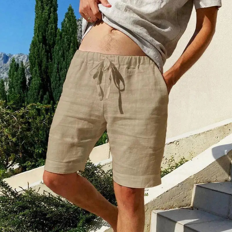 Mens Cotton Shorts Pants Male Summer Breathable Solid Color Short Trousers Fitness Streetwear S-3XL 1PC i260616 - view 3