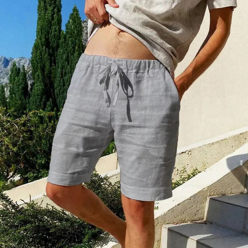 Mens Cotton Shorts Pants Male Summer Breathable Solid Color Short Trousers Fitness Streetwear S-3XL 1PC i260616 - view 7