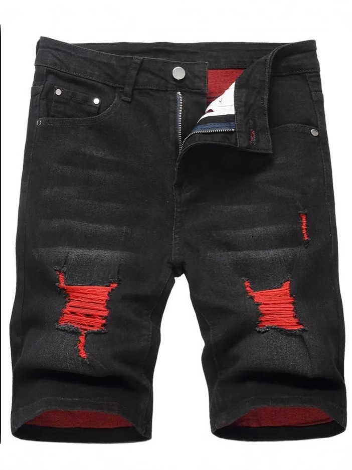 New Summer Mens Italian Street Denim Jeans Mens Light Blue Straight Denim Shorts Fashion Casual Jeans X260526