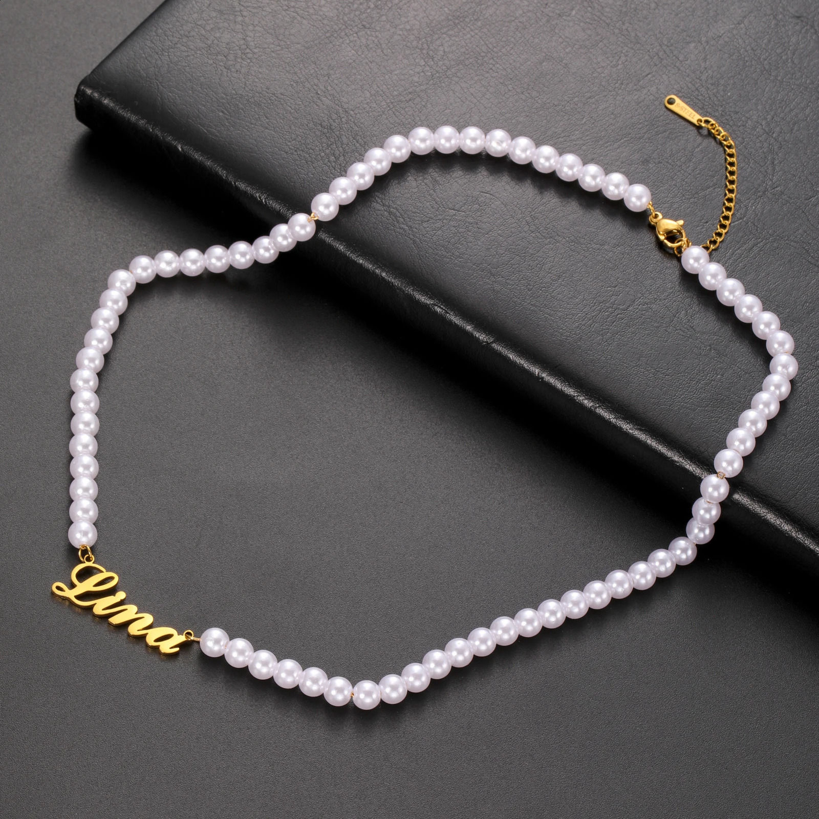 Sipuris Pearl Custom Name Necklaces Stainless Steel Personalized Golden Choker For Women Jewelry Weddings Gifts 260613