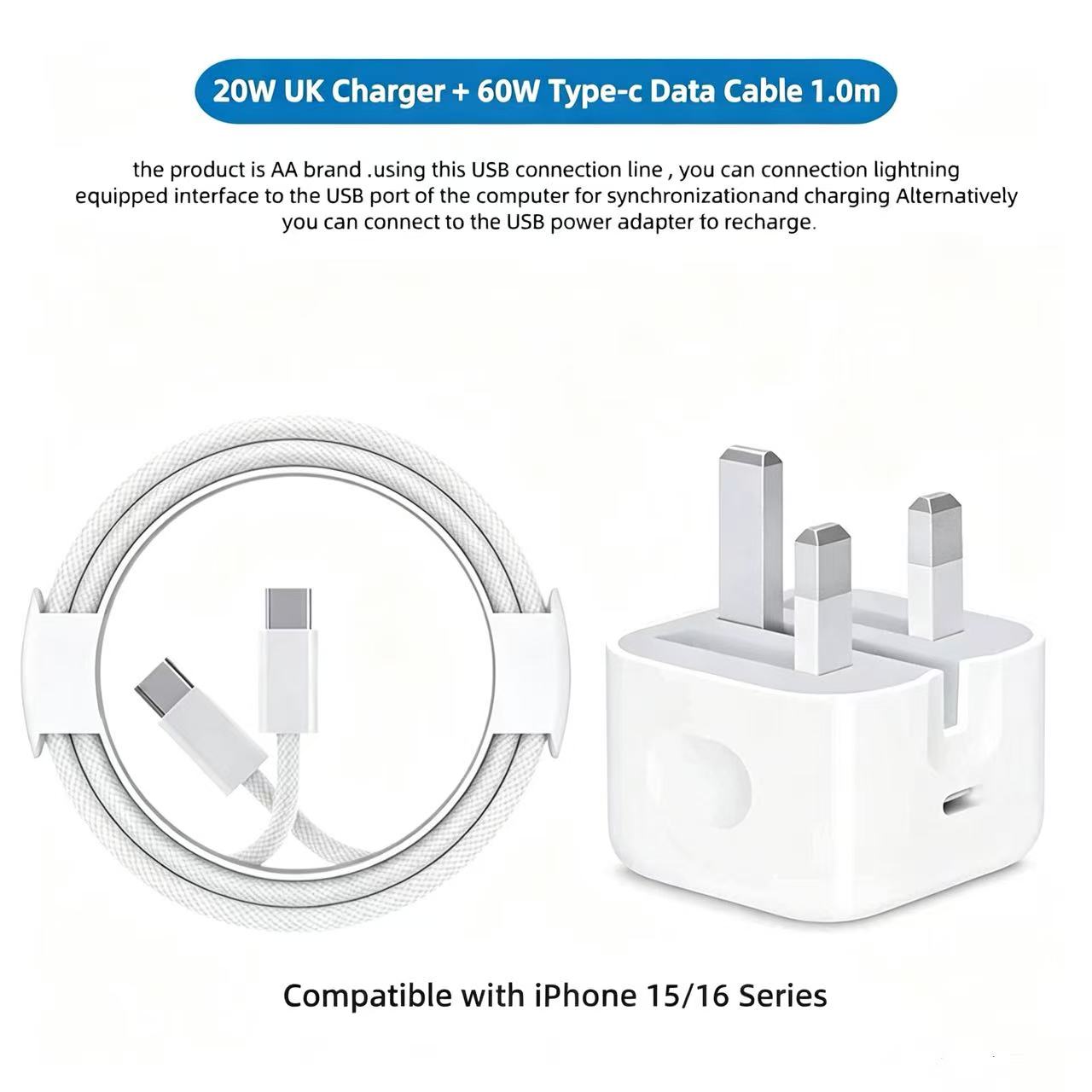 UK Standard Plug 25W USB-C Power Delivery Rapid Charging Adapter for Apple Devices - view 6