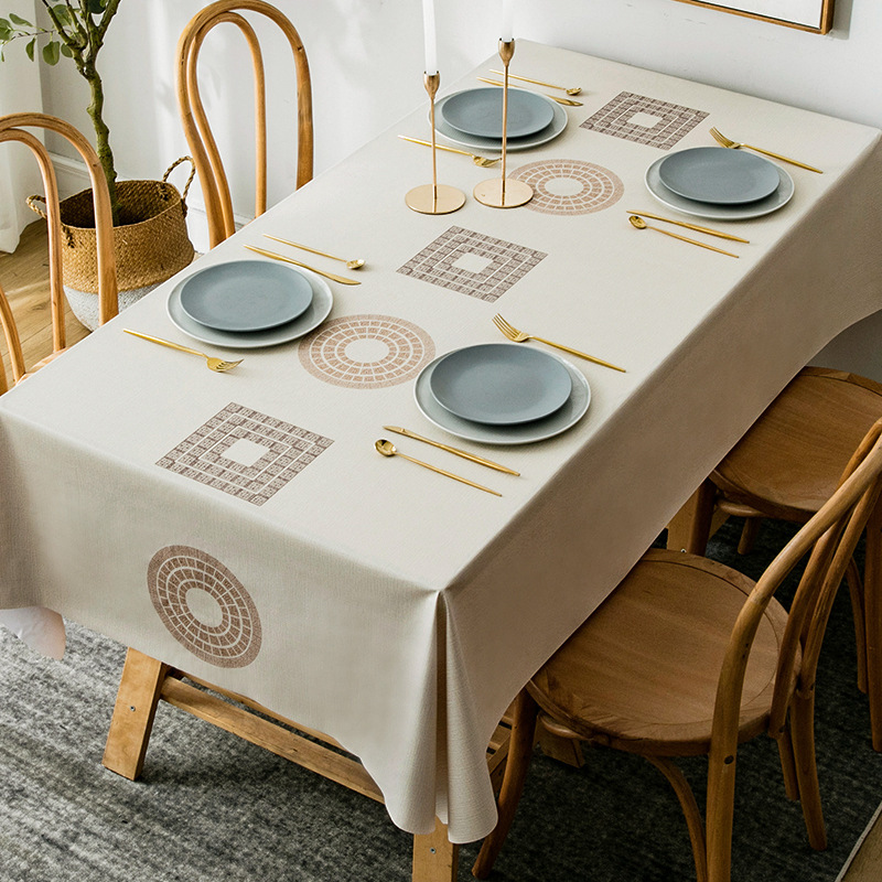 YL-38816 Custom Waterproof, Oil-proof, Wash-Free Rectangular Tablecloth for Home Use, PVC Table Runner - view 5