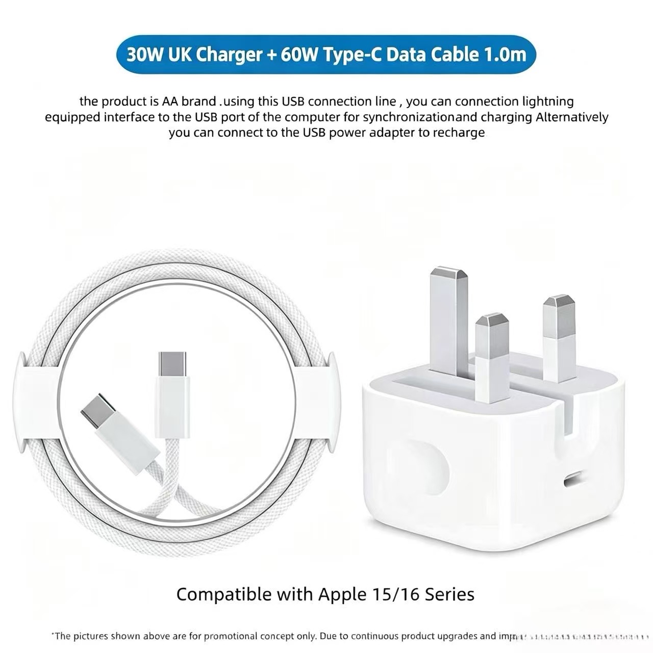UK Standard Plug 25W USB-C Power Delivery Rapid Charging Adapter for Apple Devices - view 8