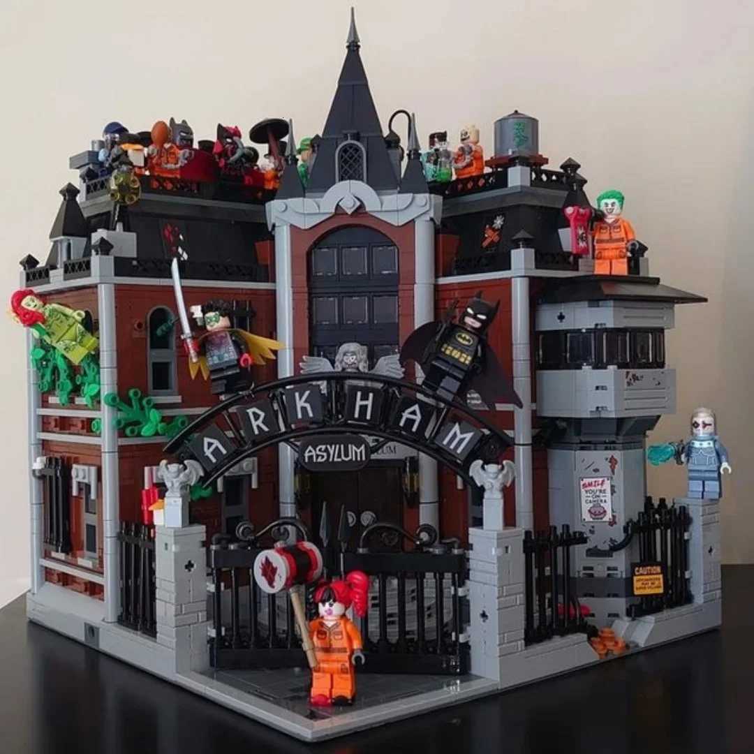 76300 Arkham Asylum building Block model suitable as a birthday gift collection item or decorative piece for adultsT260617