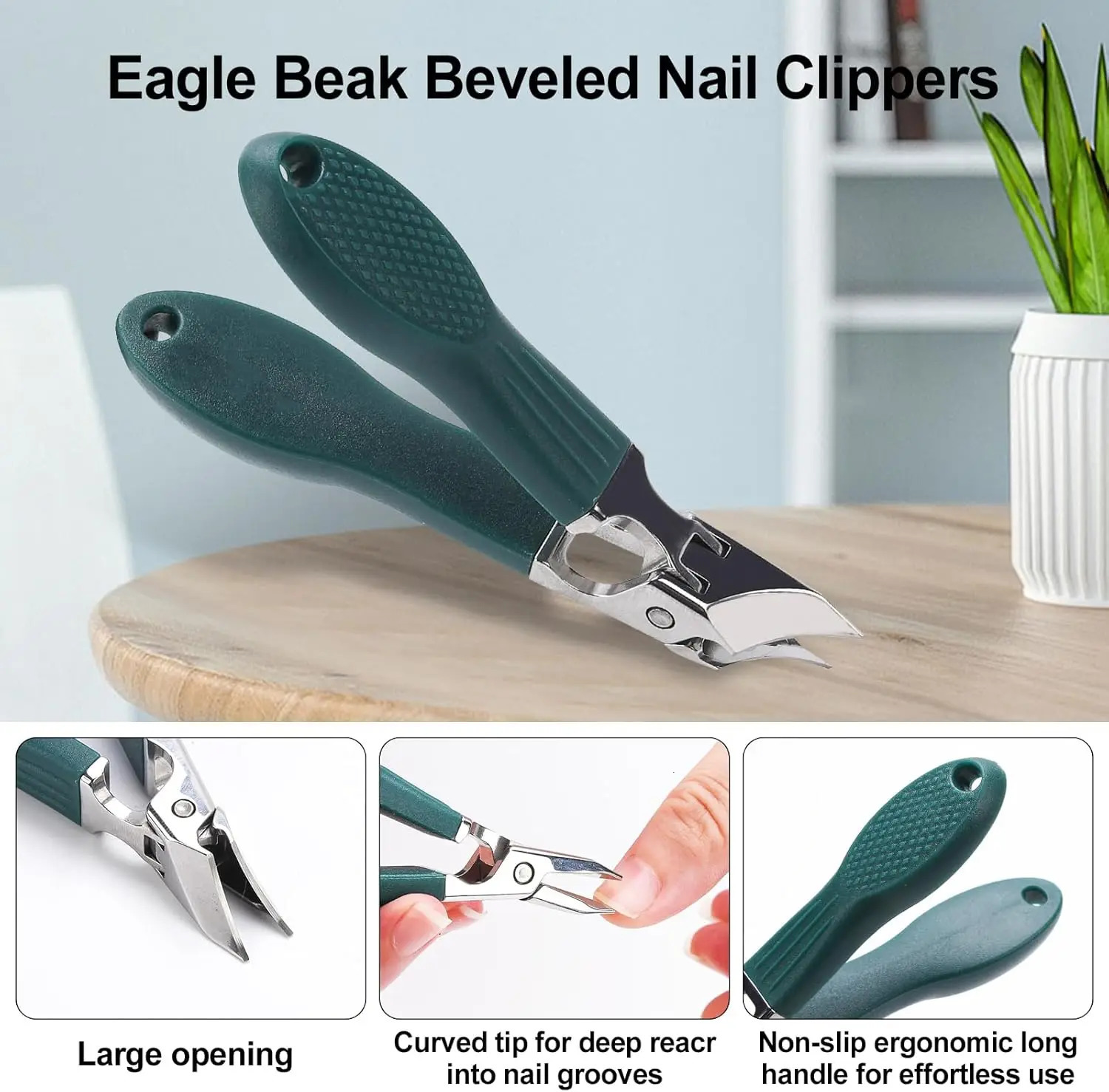 Eagle Beak Nail Clippers for Ingrown Thick Nails BeveledSlantedAngledBl adesLo ngHa ndleWi deJa wAn tiSplashUlt raSha 260615 - view 4
