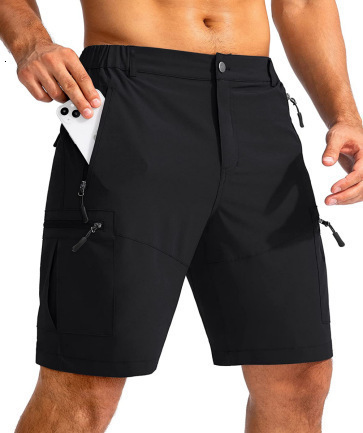 TACVASEN Quick Dry Cargo Shorts Mens Light Work Cargo Shorts Multi Pocket Waterproof Outdoor Hiking Fishing Shorts Mens 241210