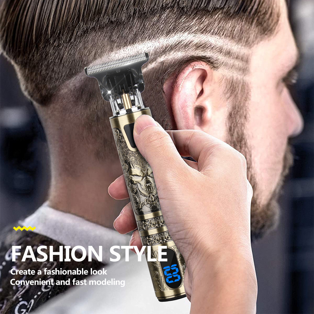 Electric Hair Clipper With LCD Display Oil Head Hair Cutting Machine Hair Beard Trimmer Rechargeable USB Shaver For Men Father T 250527