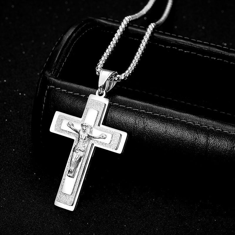 Brazilian wire-cut cast stainless steel cross Men Religious pendant necklace 250715