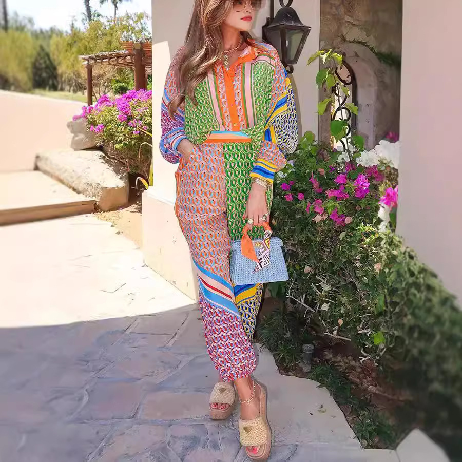 Weird Puss Dollar Print Women 2 Piece Set Sexy See Through Skinny Crop TopStraight Wide Leg Pants Mesh Vacation Matching Outfit 240809
