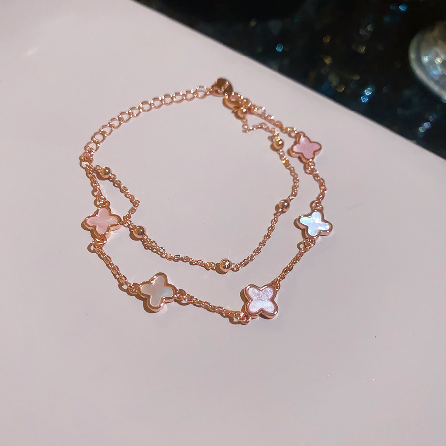 18k real gold plated zircon flower bracelet, sweet and romantic pastoral style, fashionable, light luxury, high-end jewelry - view 7