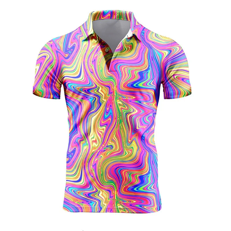 Mens Retro Short Sleeve Polo Shirts 3d Full Print Flower T Shirts For Men Summer Casual Oversized Tee Shirt Tops Blusa Masculina 260615 - view 6