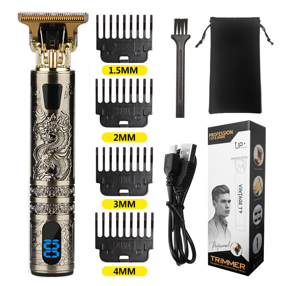 Electric Hair Clipper With LCD Display Oil Head Hair Cutting Machine Hair Beard Trimmer Rechargeable USB Shaver For Men Father T 250527