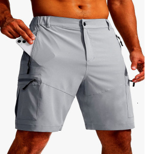 TACVASEN Quick Dry Cargo Shorts Mens Light Work Cargo Shorts Multi Pocket Waterproof Outdoor Hiking Fishing Shorts Mens 241210