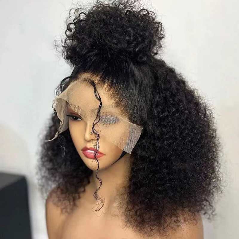 2026s Bouncy short medium kinky curly lace front wig women solid highlight ombre natural hairline soft fluffy curls 18 to 32 inches daily party wear