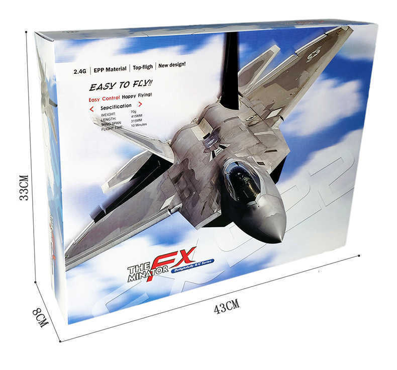 FX822 Remote Control Camouflage F22 Fighter Jet Fixed-Wing Foam Model Medium-Sized Children's Toy Airplane X250129