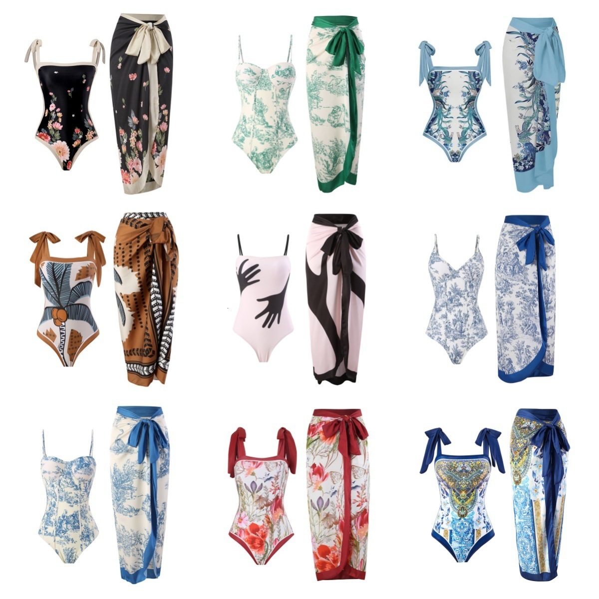2025 OnePiece Conservative TummyCovering Beach Spring Swimsuit ThreePiece French Bikini 250219