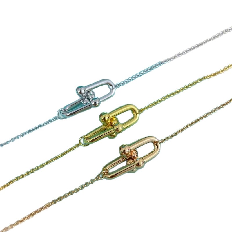 Luxury-lite U-shaped Bracelet Fashionable Jewelry Bracelet for Women Double-ring Horseshoe Clasp Bracelet
