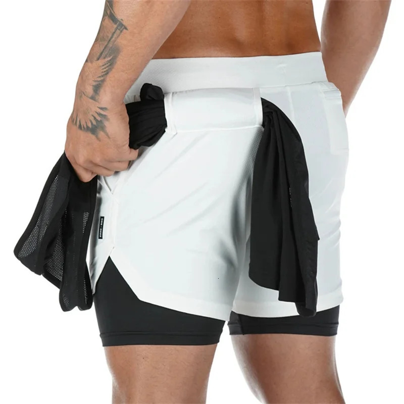 Mens 2 in 1 Running Shorts with Zipper Pocket Towel Loop Gym Athletic Shorts 5 Lightweight Quick Dry Workout Shorts with Liner 260617BJ - view 3