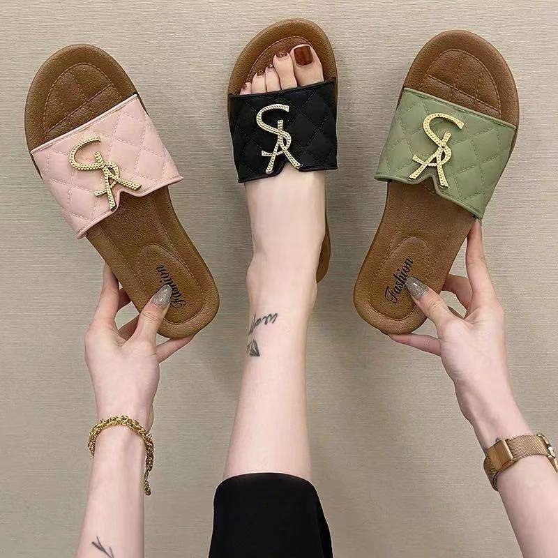 free shipping slippers Women Outdoor Slippers, New Trendy Internet Celebrity Shoes Unique Style Soft-Soled Indoor Fashion Beach Sandals Daily Outfit