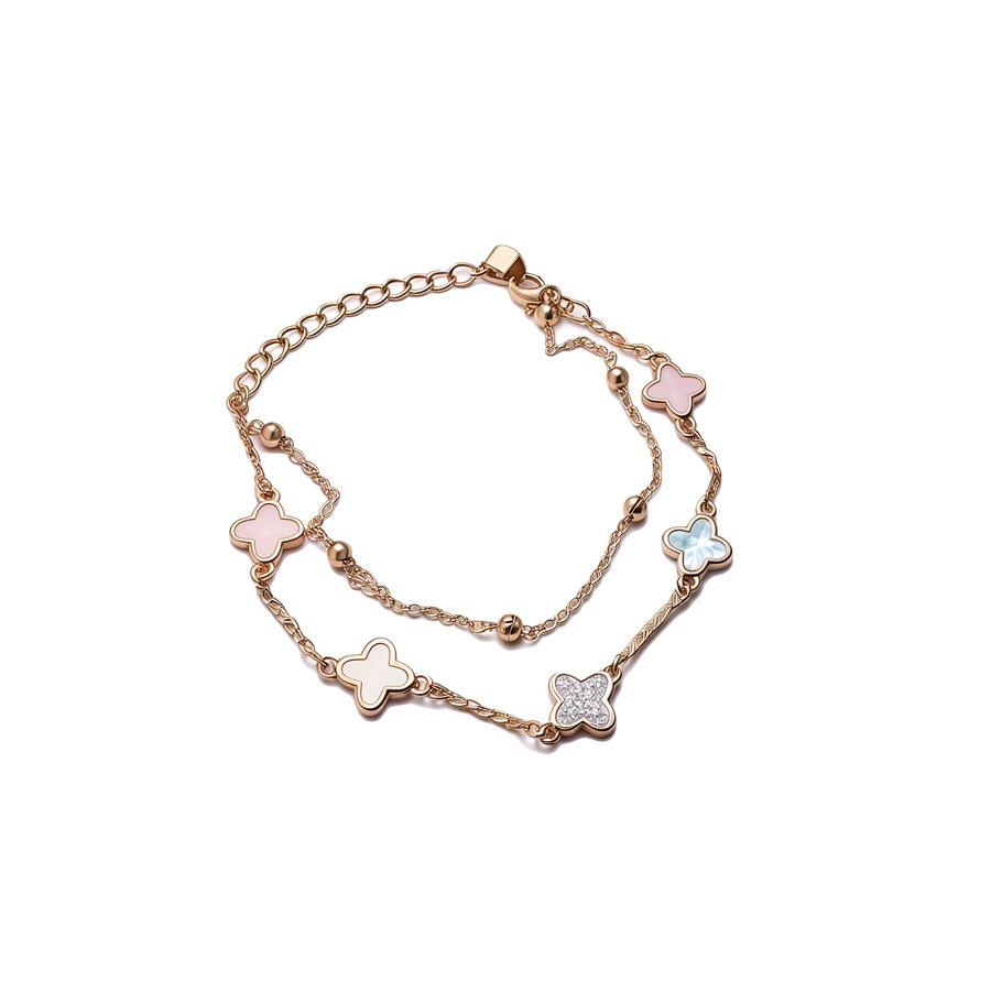 18k real gold plated zircon flower bracelet, sweet and romantic pastoral style, fashionable, light luxury, high-end jewelry - view 9
