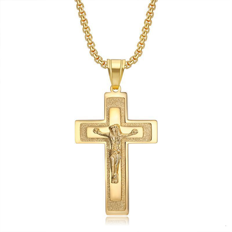 Brazilian wire-cut cast stainless steel cross Men Religious pendant necklace 250715