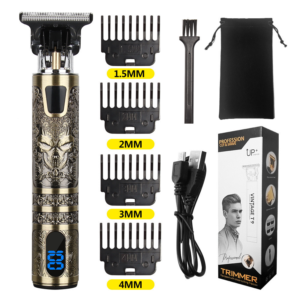 Electric Hair Clipper With LCD Display Oil Head Hair Cutting Machine Hair Beard Trimmer Rechargeable USB Shaver For Men Father T 250527