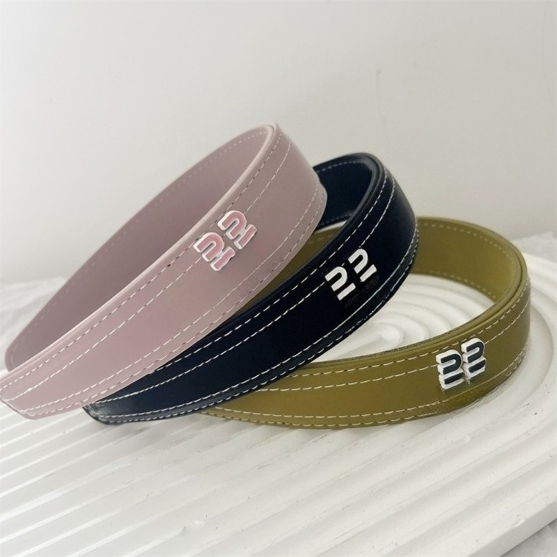 New Style Elegant Leather Hairband Colorful Hairband with Double Wide Edges Luxurious and Versatile Hair Accessory