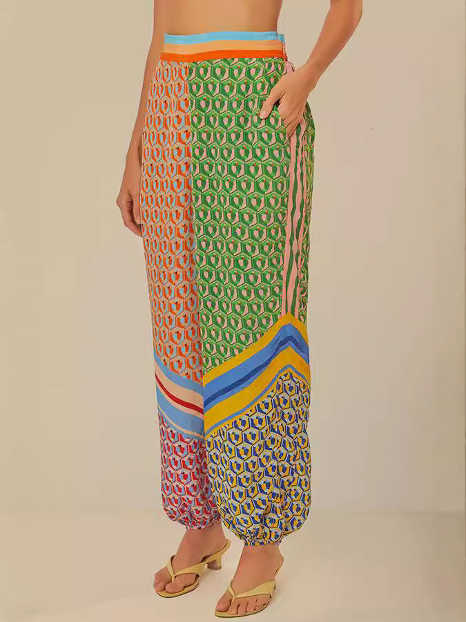 Weird Puss Dollar Print Women 2 Piece Set Sexy See Through Skinny Crop TopStraight Wide Leg Pants Mesh Vacation Matching Outfit 240809