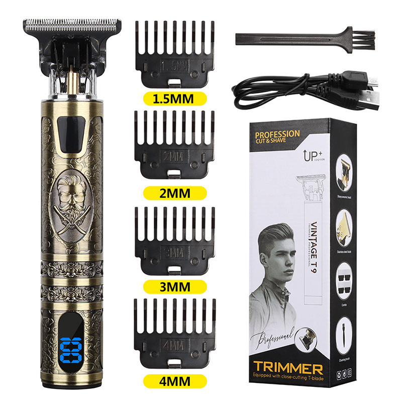 Electric Hair Clipper With LCD Display Oil Head Hair Cutting Machine Hair Beard Trimmer Rechargeable USB Shaver For Men Father T 250527