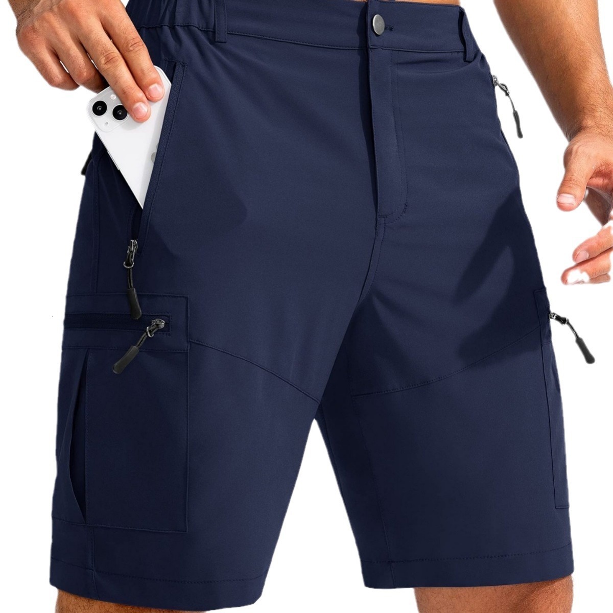 TACVASEN Quick Dry Cargo Shorts Mens Light Work Cargo Shorts Multi Pocket Waterproof Outdoor Hiking Fishing Shorts Mens 241210