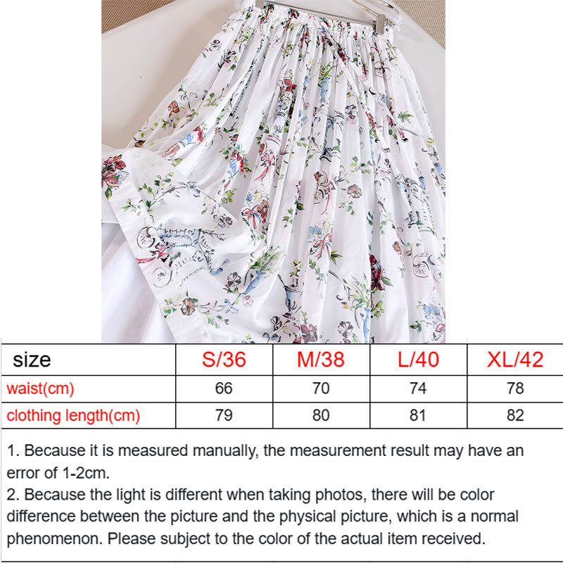 Ladies Summer New Elastic Waist Print Midi Skirt, Designer Vintage Luxury High Waist Bow Detail Silk Cotton A-Line Skirt, Party Street Chic Elegant We