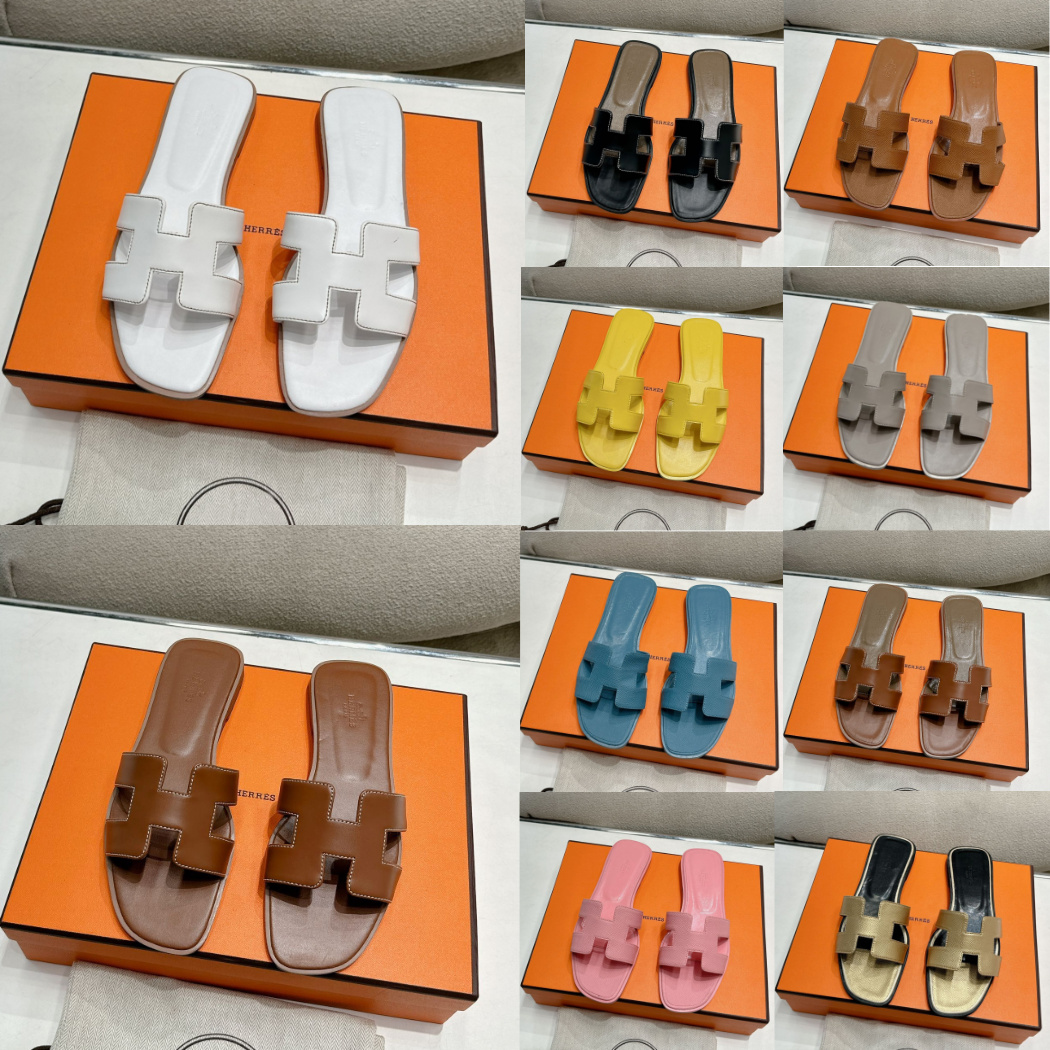 high oran Sandals Womens Sandals Designer Sandals Slippers Fashion Floral Slippers Leather and Rubber Flats Sandals Summer Beach Shoes Bottoms Sl