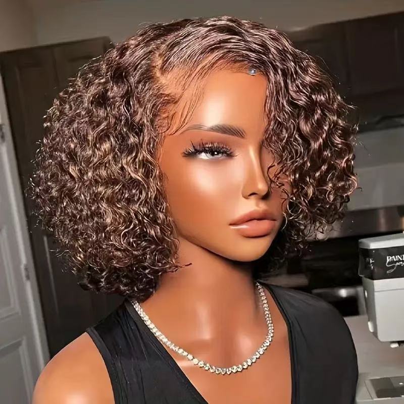 2026s Bouncy short medium kinky curly lace front wig women solid highlight ombre natural hairline soft fluffy curls 18 to 32 inches daily party wear
