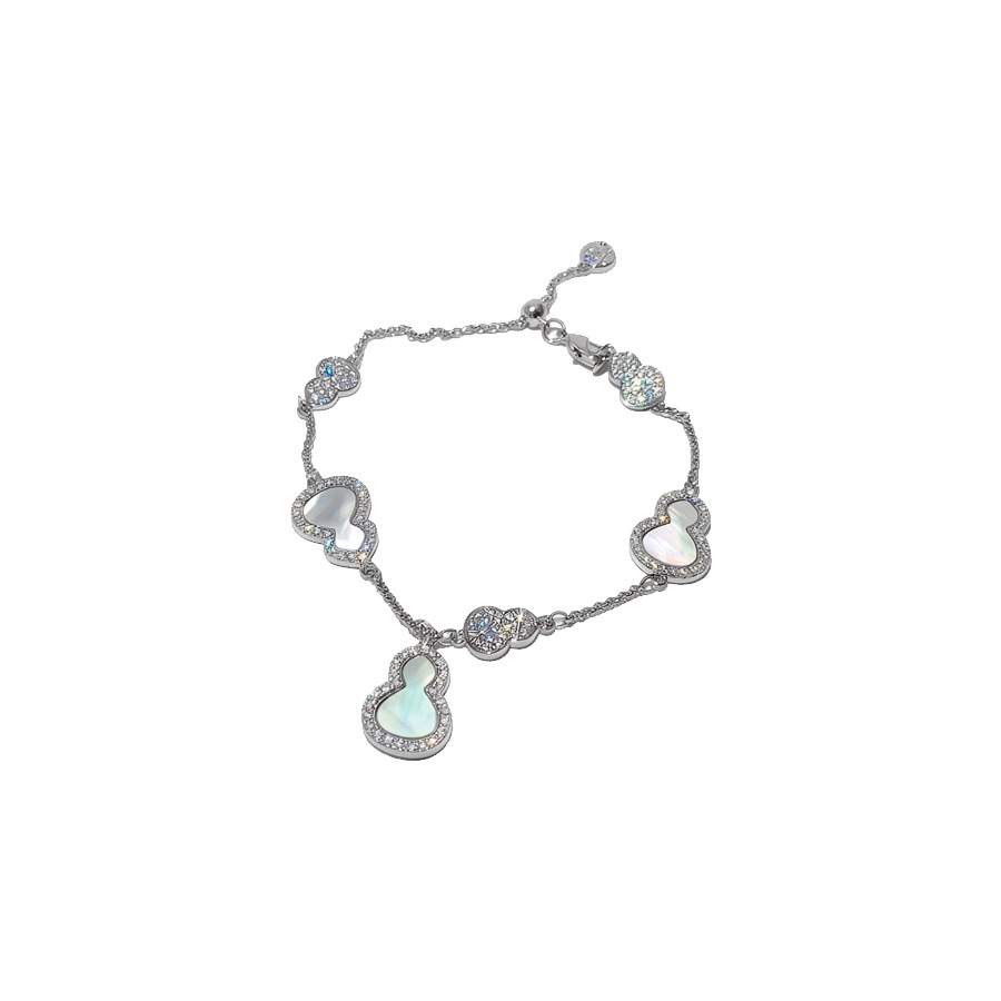 New ultra-shiny zircon gourd mother-of-pearl bracelet, new Chinese-style exquisite niche design jewelry, fashionable and versatile accessory - view 9