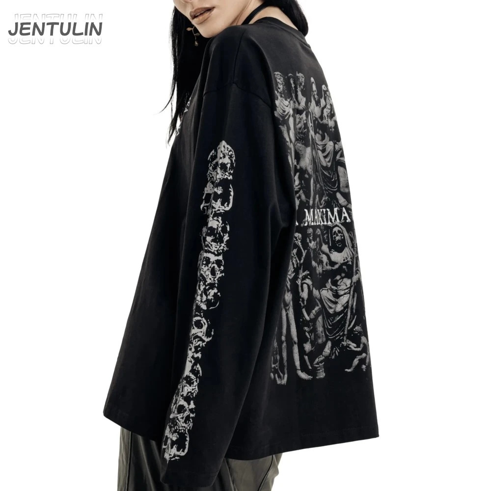 Oversized Mens Clothing Streetwear Mea Maxima Culpa Print Autumn Hip Hop Korean Long Sleeve Y2k Tops Cotton Graphic Tshirt Goth 260618 - view 6