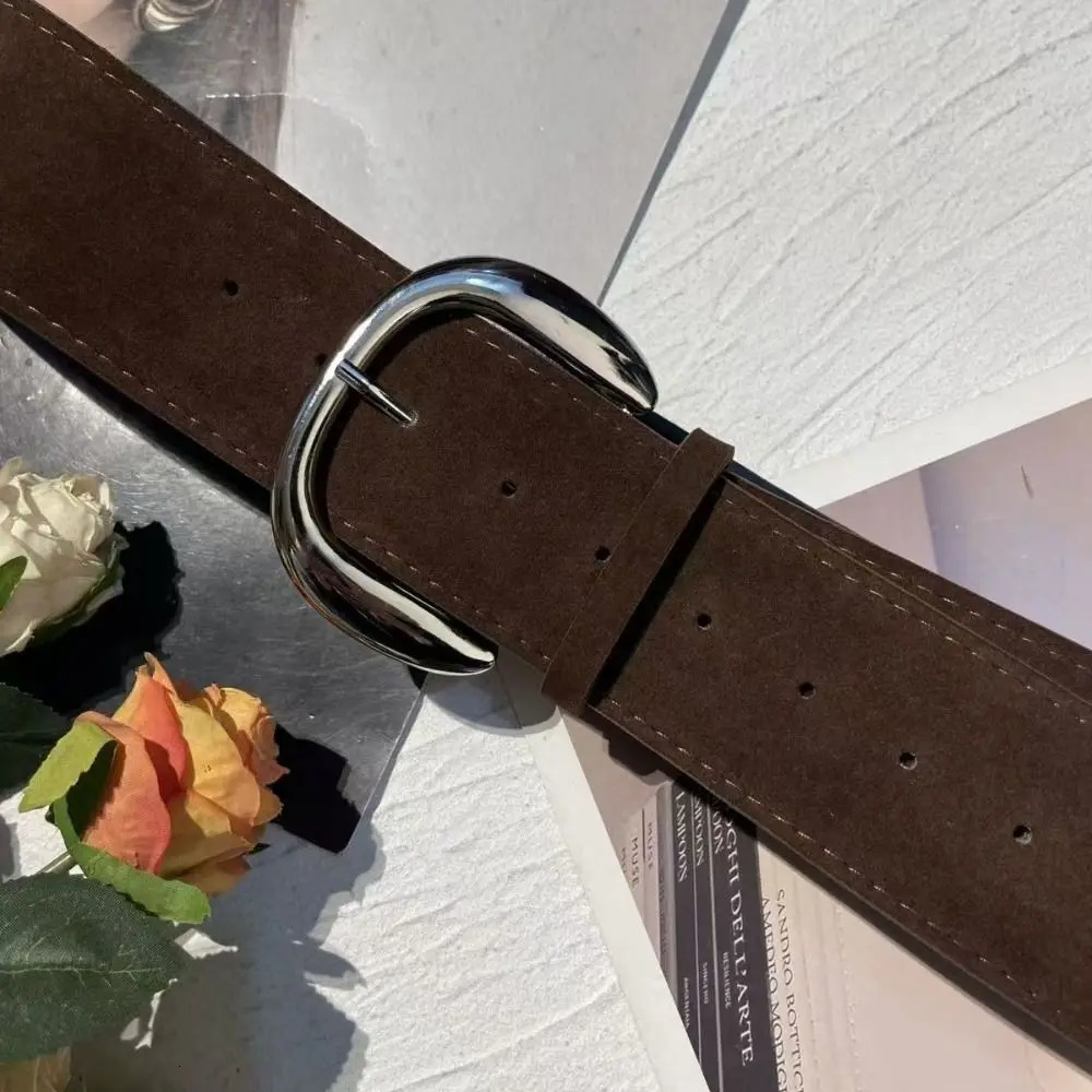 Maillard Styles Suede Leather Wide Belt y n Casual Pin Buckle Waistband Trendy Versatile Trouser Dress Belts Gifts 260617 - view 5