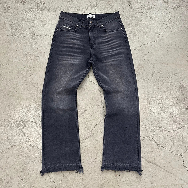 Street fashion casual ins style straight tube washing old retro worn jeans unisex 2026 spring American high street 260615 - view 5