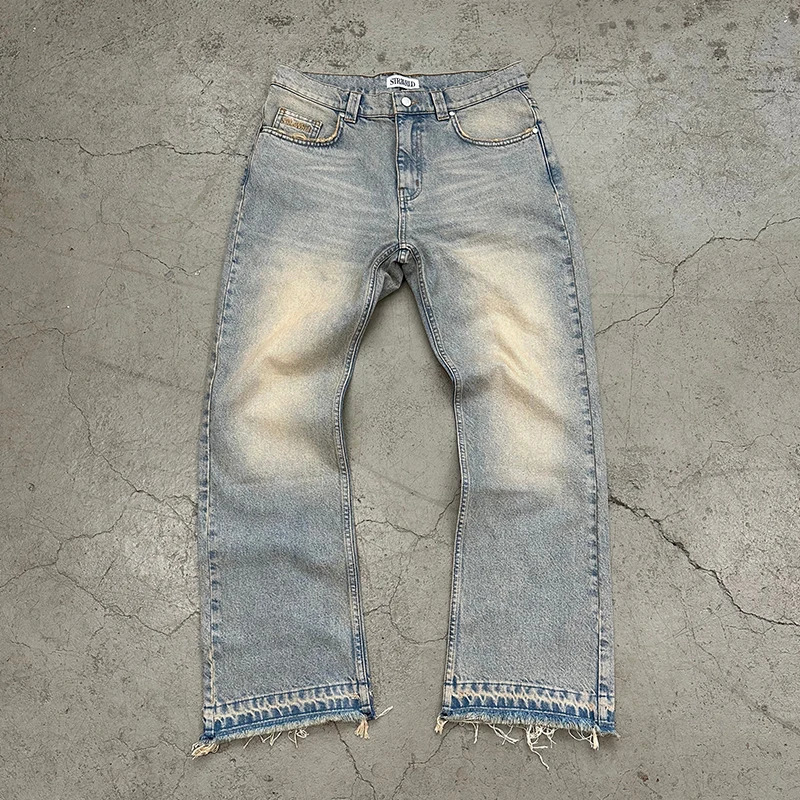 Street fashion casual ins style straight tube washing old retro worn jeans unisex 2026 spring American high street 260615 - view 7