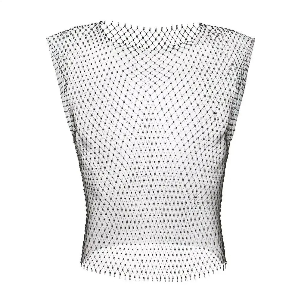 Sexy Style Decorated Men Tank Tops Hollow n Tight Fit Fishnet Vest Elastic Fabric Sleeveless TShirt y260618 - view 3
