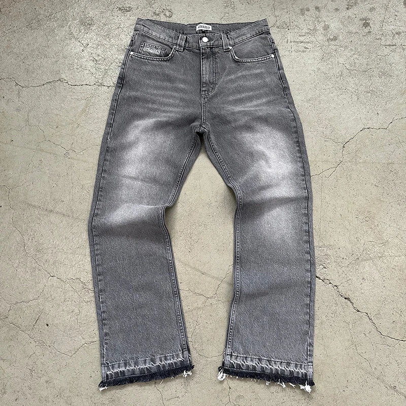 Street fashion casual ins style straight tube washing old retro worn jeans unisex 2026 spring American high street 260615 - view 6