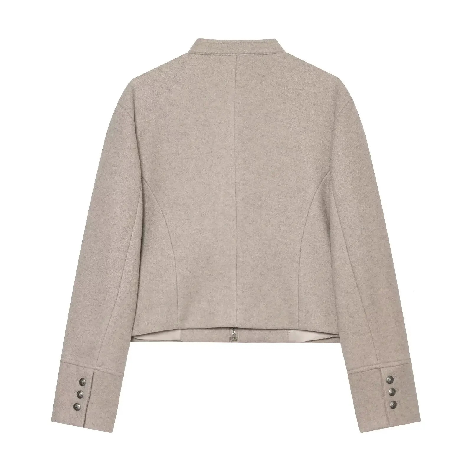 2026 Autumn Winter Womens Elegant Napoleon Button Y2K Punk Tweed Woolen Jackets Lady Vintage Chic Street Short Coats Crop Top 260618 - view 3