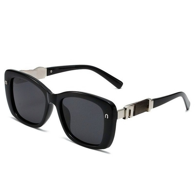 Large-framed Thick-rimmed Sunglasses Trendy and Fashionable Letter-shaped Temple Accessories Designer High-quality Eyewear