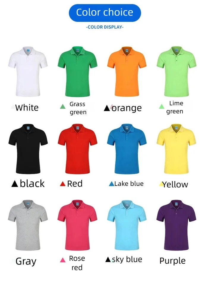 POLO shirt Mens Madam Solid Color Short Sleeved top Team Clothing Customization Black Navy Blue Customizable printing 260615 - view 7